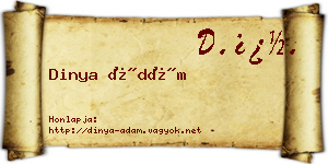 Dinya Ádám névjegykártya