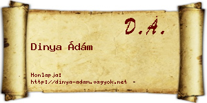 Dinya Ádám névjegykártya